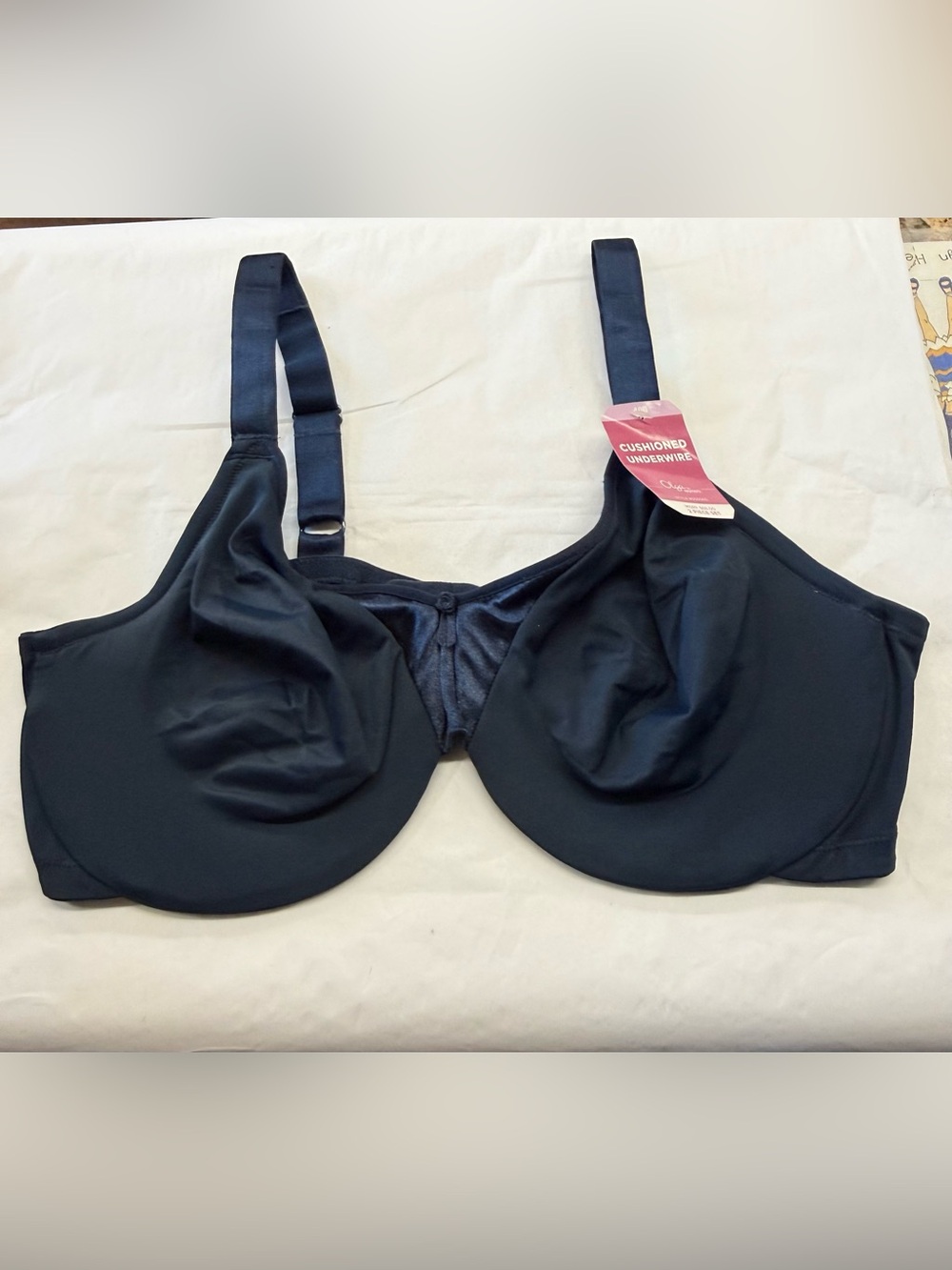 Olga by Warner’s Cushioned Underwire Bra 40D Navy Blue NWT 050060